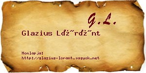 Glazius Lóránt névjegykártya